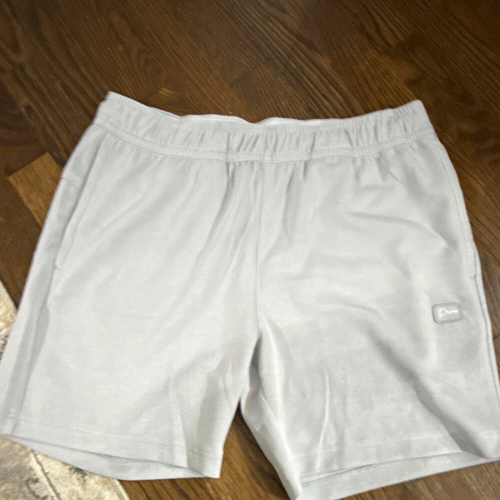PRIMO Men's Gray Athletic Training Shorts Size M Polyester 7" Inseam Pockets